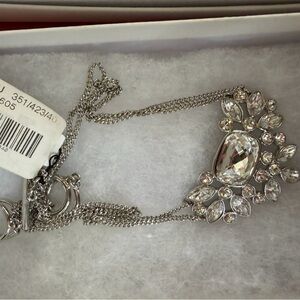 Givenchy Silver-Tone Clear Crystal Statement Necklace